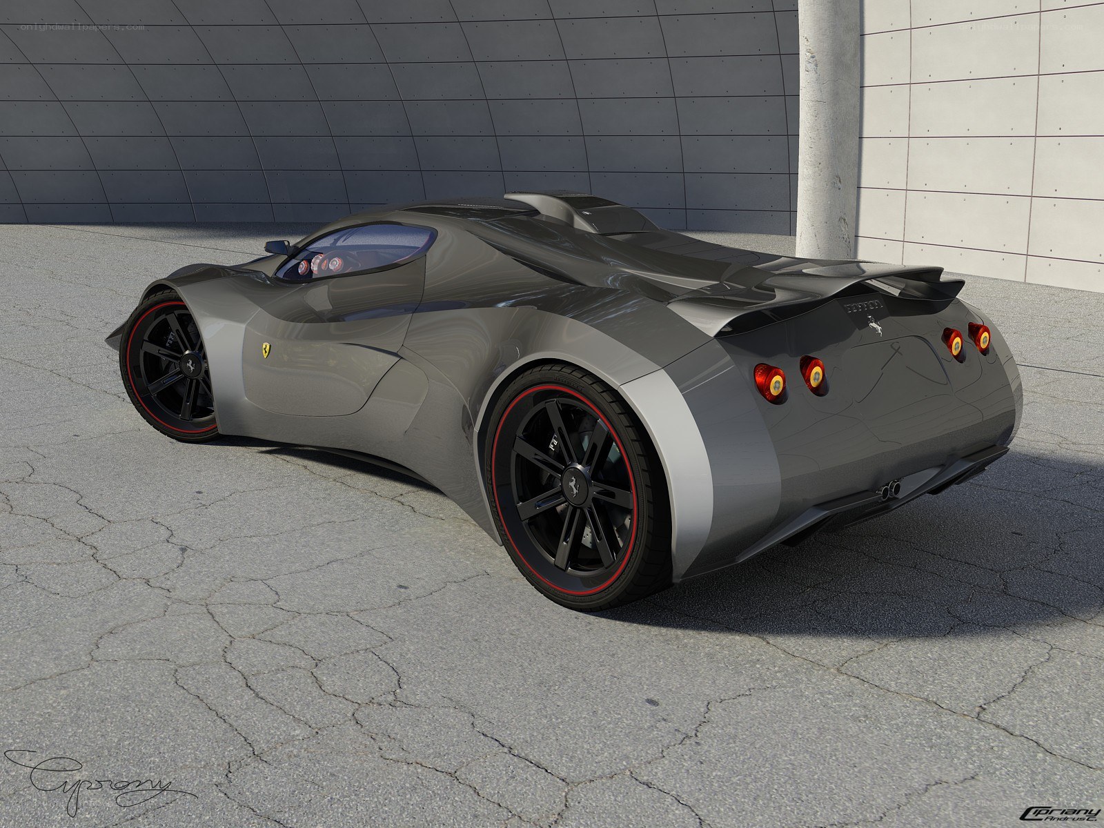 ferrari concept car rear view