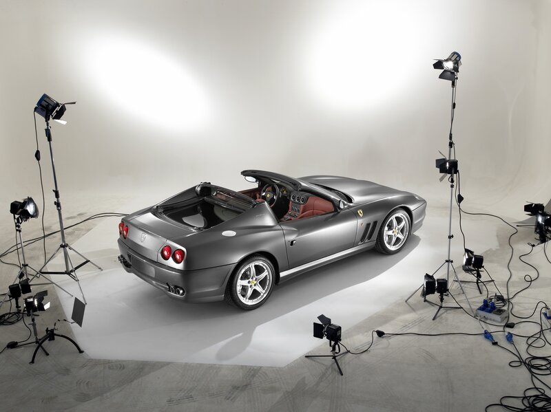 Ferrari convertible in studio