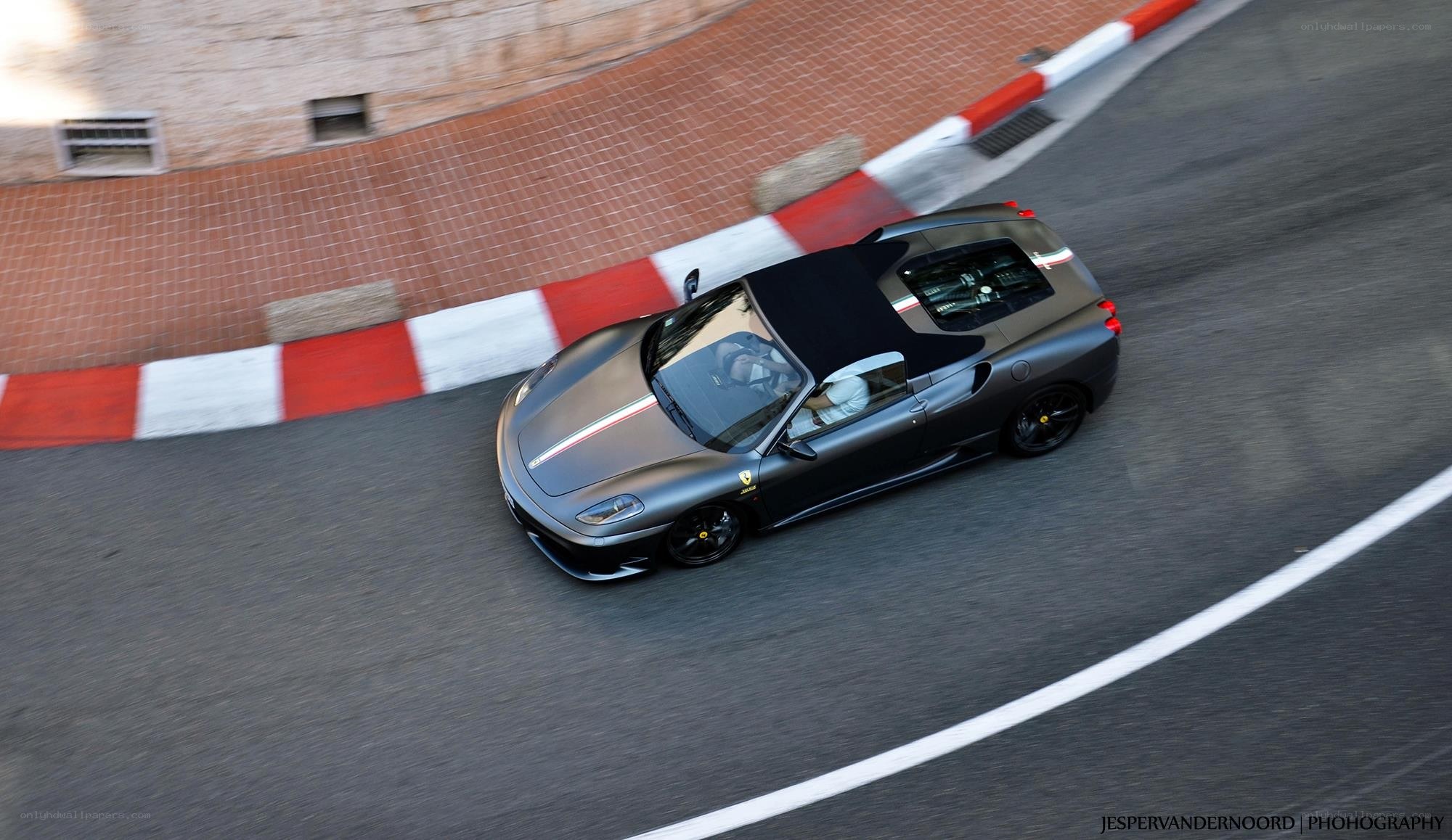 Ferrari convertible on track