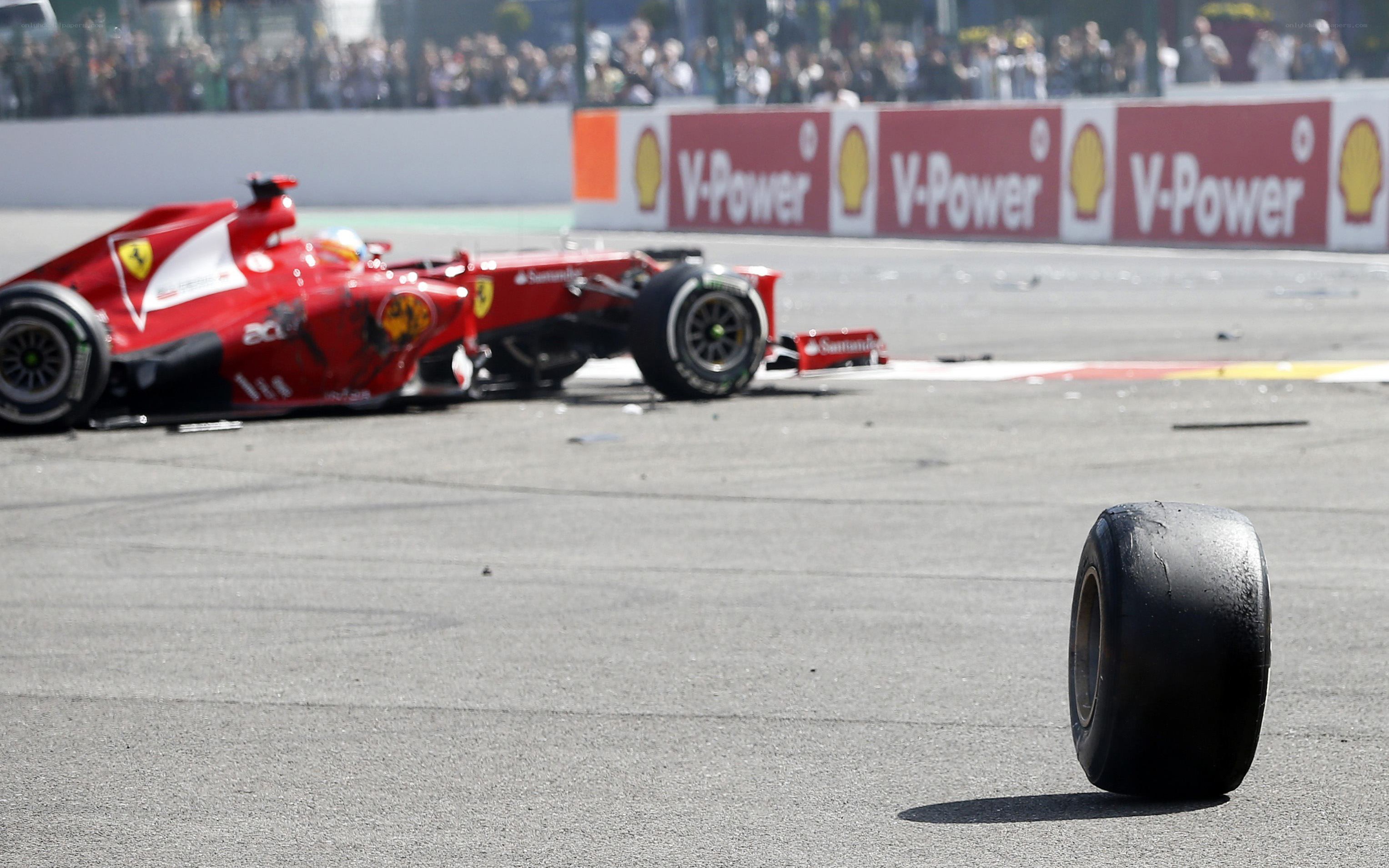 Ferrari crash at race track