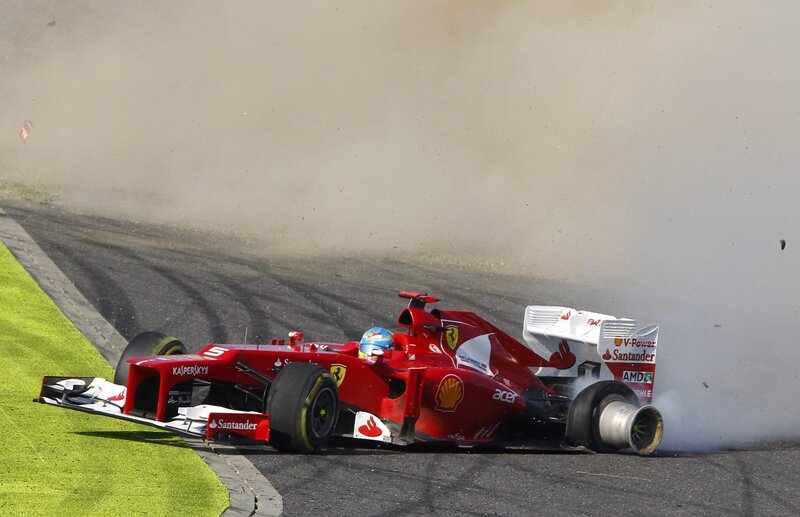 Ferrari crashes at high speed