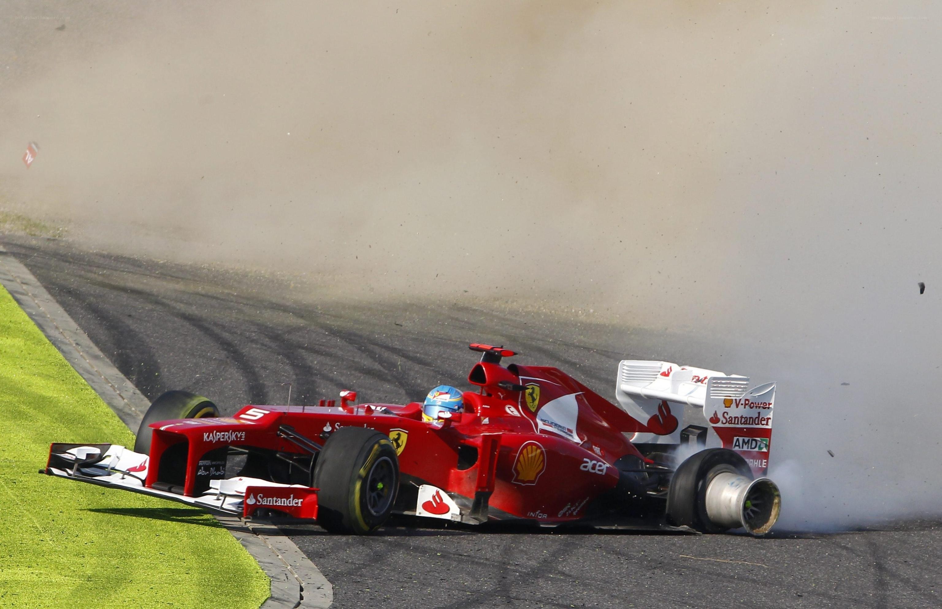 Ferrari crashes at high speed