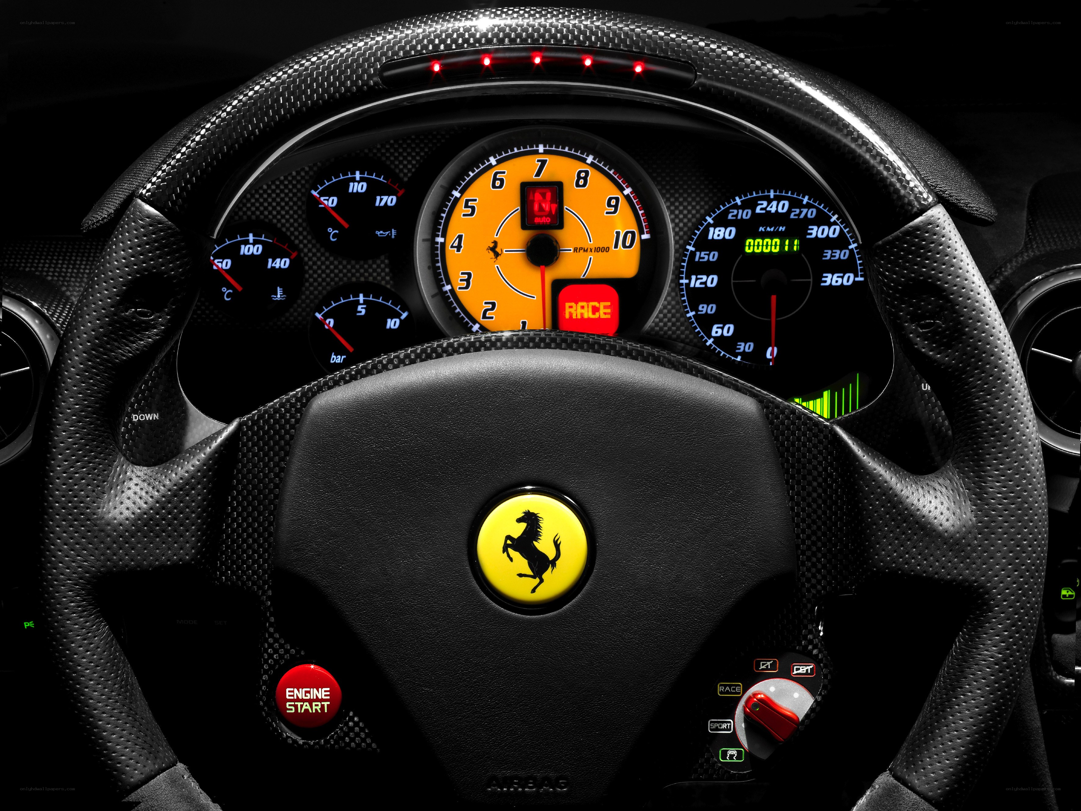 Ferrari dashboard close-up