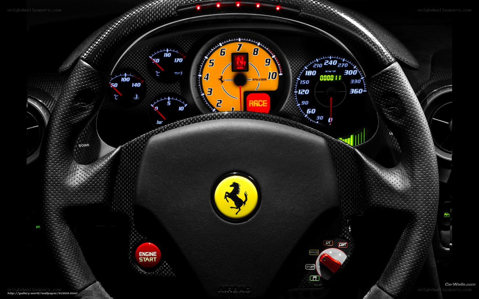 Ferrari dashboard close-up