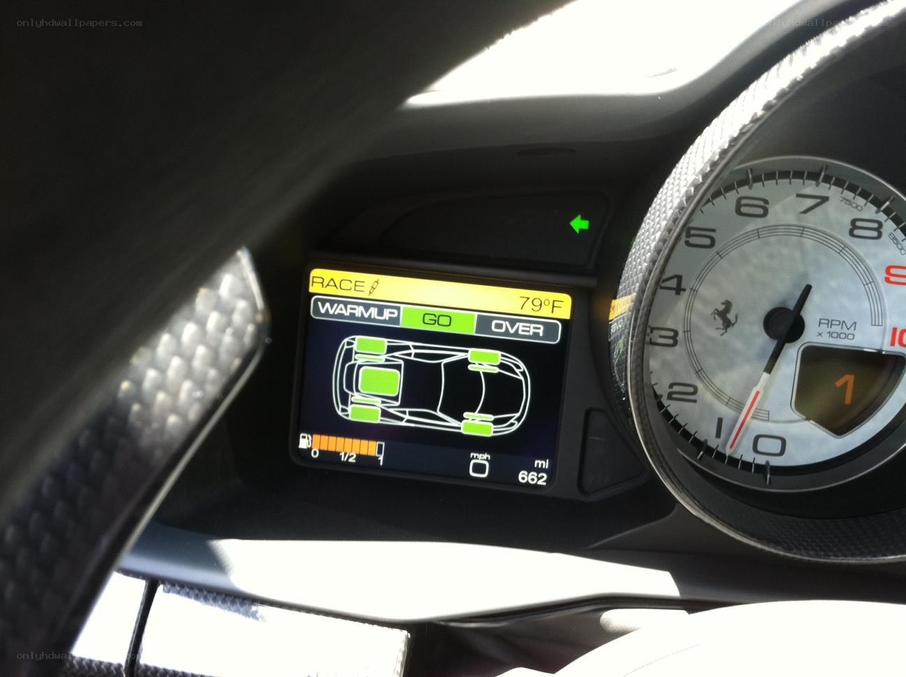 Ferrari dashboard in race mode
