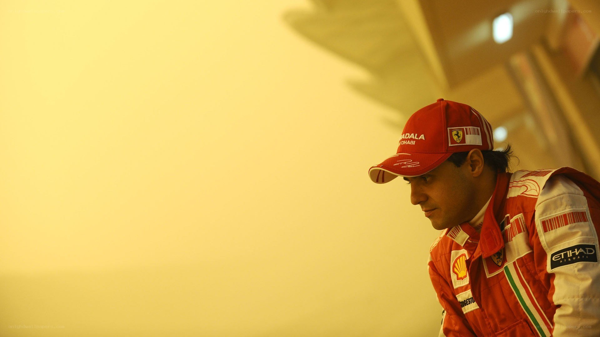 Ferrari driver in pit lane
