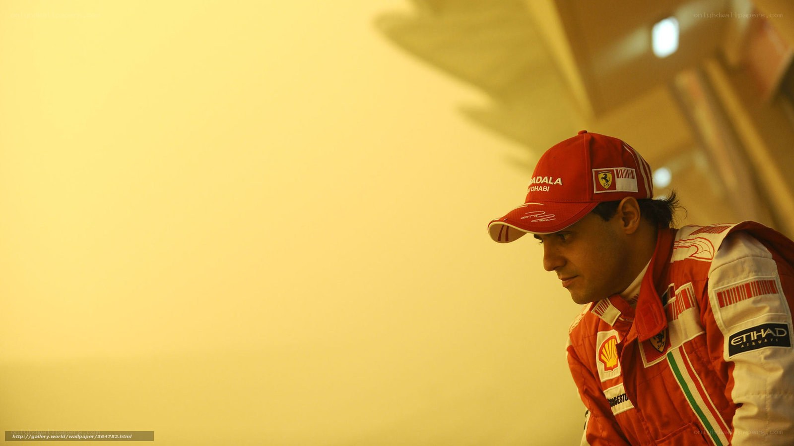 Ferrari driver in pit lane