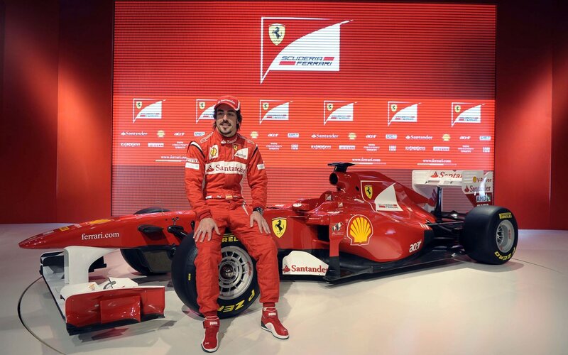 Ferrari driver with race car