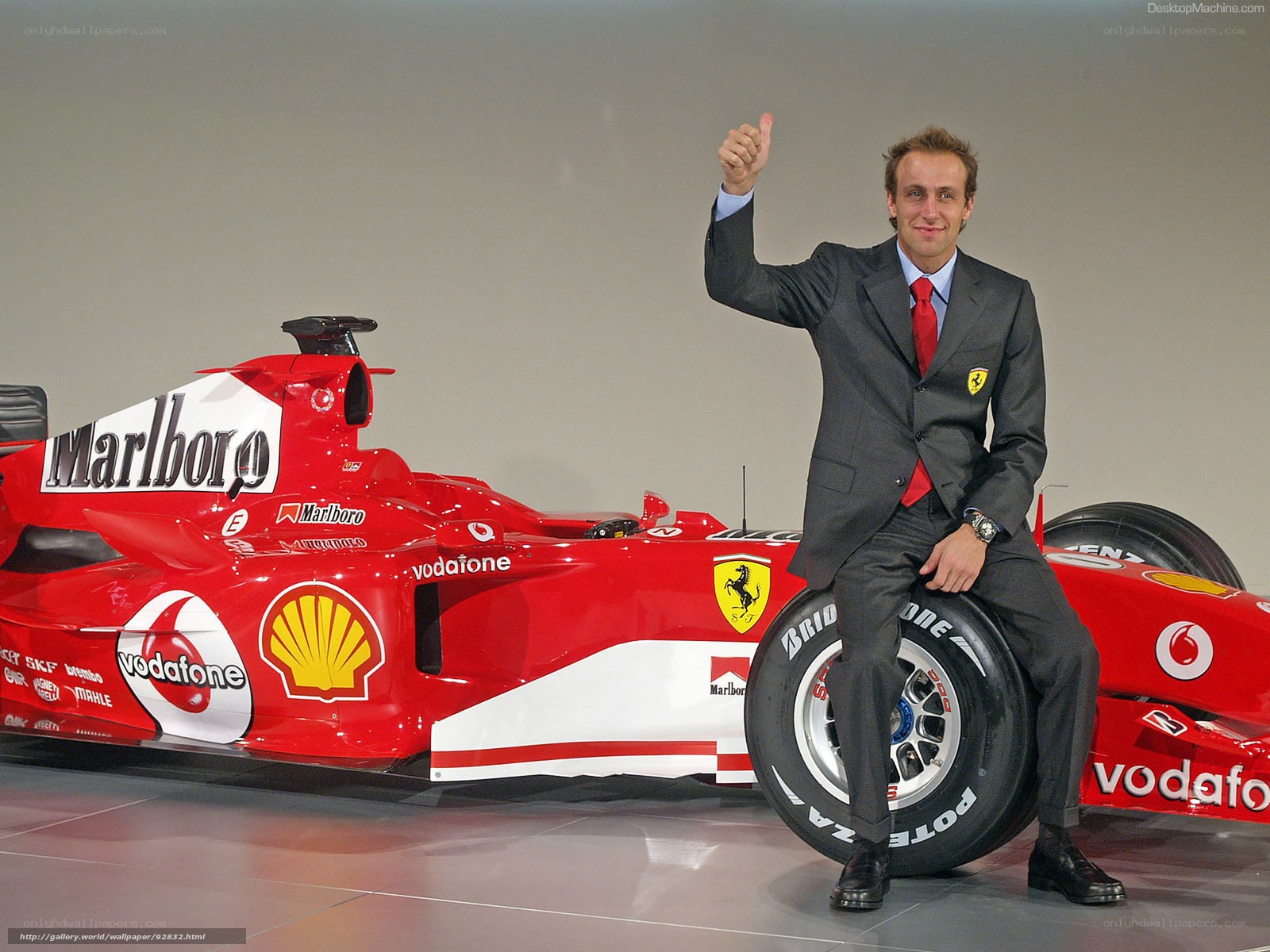 Ferrari driver with race car