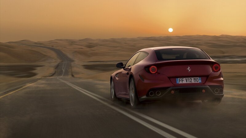 Ferrari driving in desert