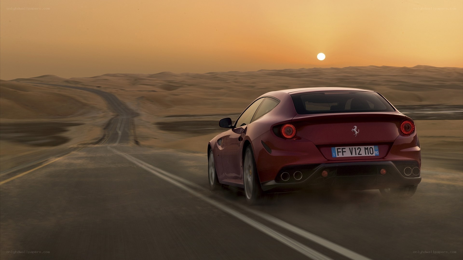Ferrari driving in desert