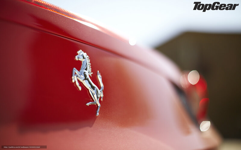 Ferrari Emblem on Car — Red, Dramatic