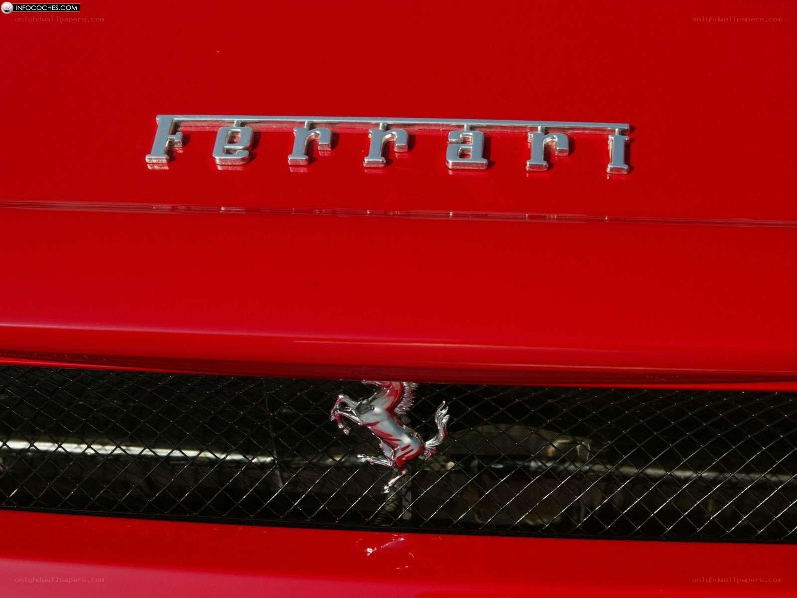 Ferrari emblem on red car