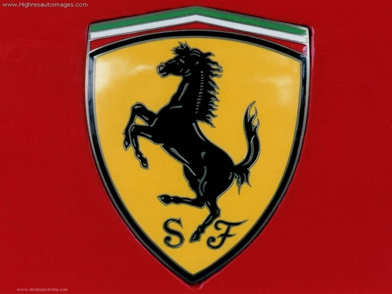 Ferrari emblem on red