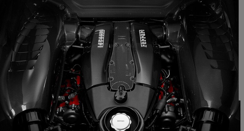Ferrari Engine Bay — Black, Dramatic