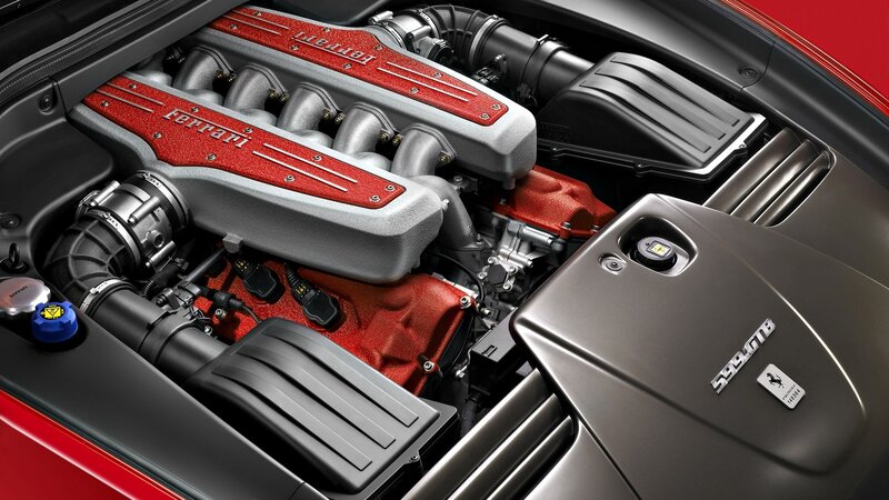 Ferrari Engine Bay — Red, Mechanical, Photograph, Engine Cover