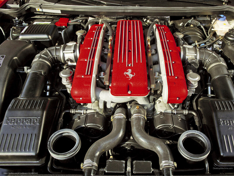 Ferrari Engine Bay — Red, Mechanical