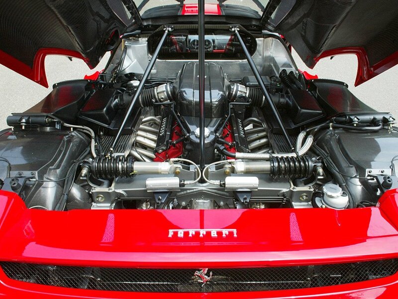 Ferrari engine bay view