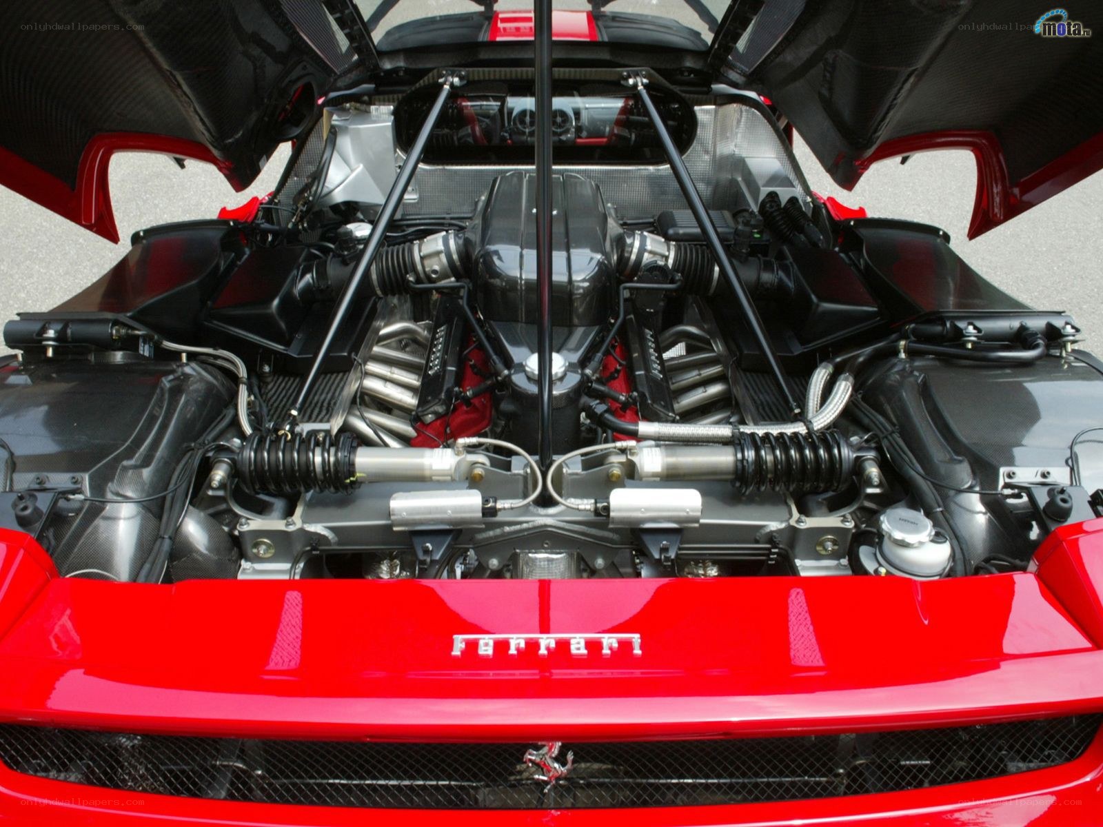Ferrari engine bay view