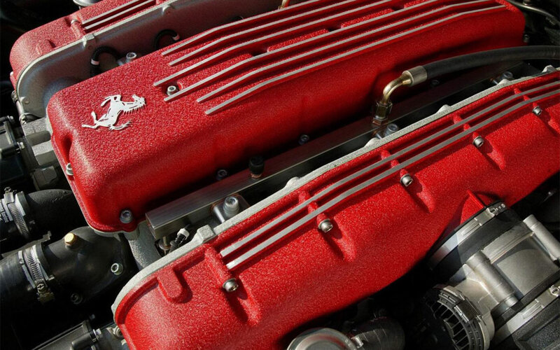Ferrari engine close-up