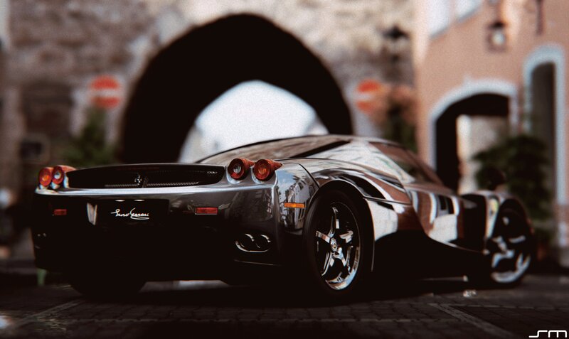Ferrari Enzo in a European town