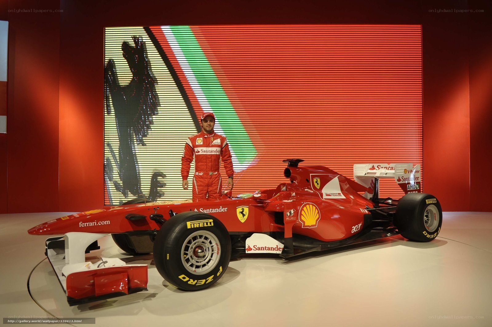 Ferrari F1 car and driver