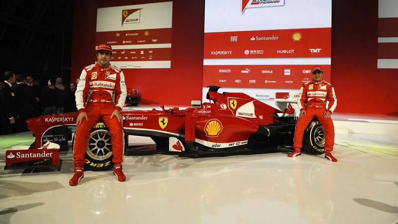 Ferrari F1 Car and Drivers — Red
