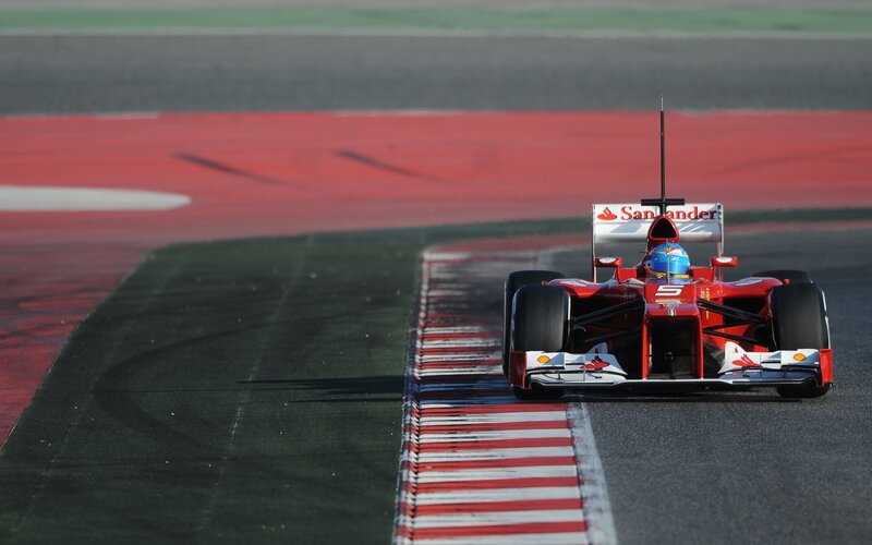 Ferrari F1 car on track