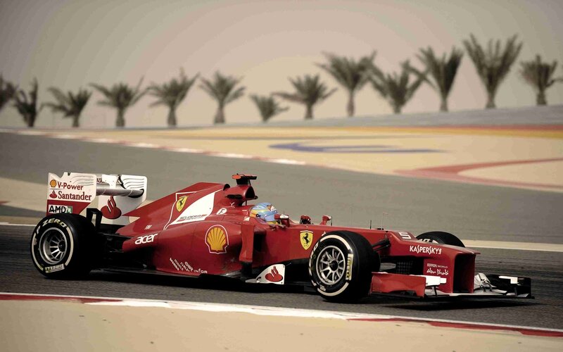 Ferrari F1 car on track