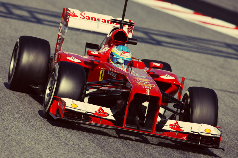 Ferrari F1 car on track