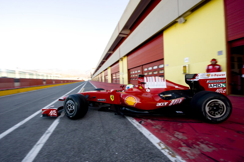 Ferrari F1 car on track