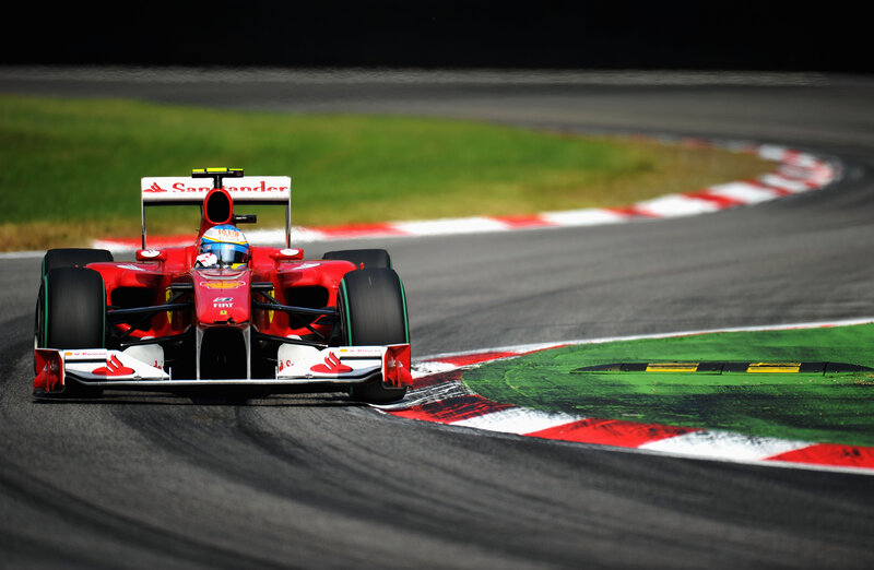 Ferrari F1 car on track