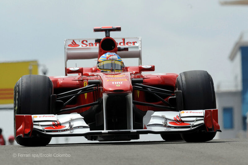 Ferrari F1 car on track