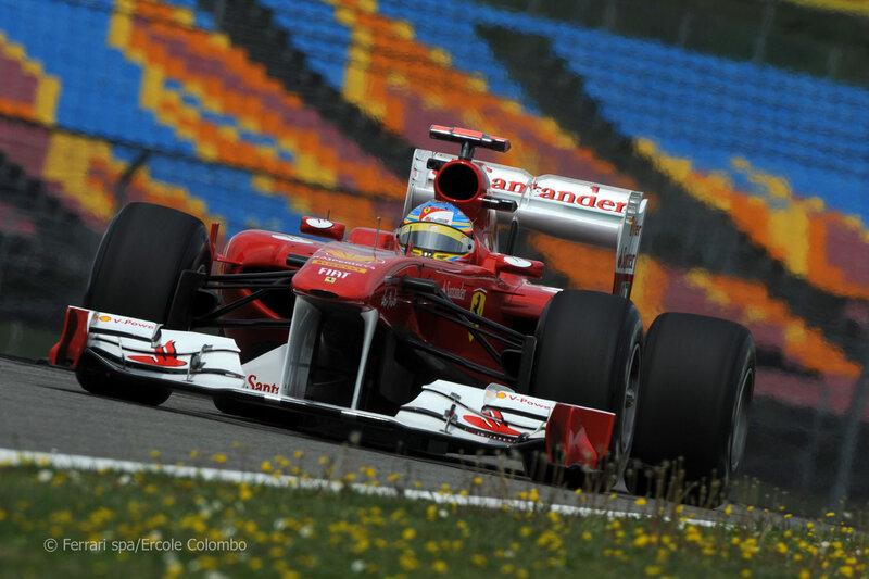 Ferrari F1 car on track