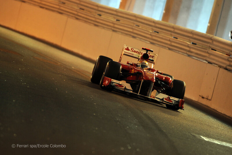 Ferrari F1 car on track