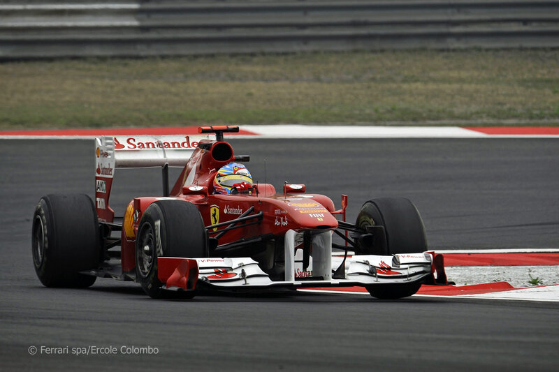 Ferrari F1 car on track