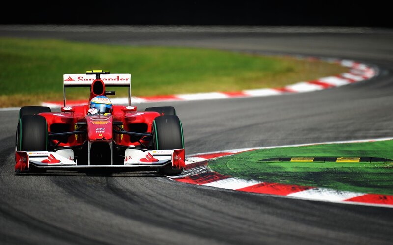 Ferrari F1 car on track