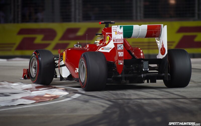 Ferrari F1 car on track