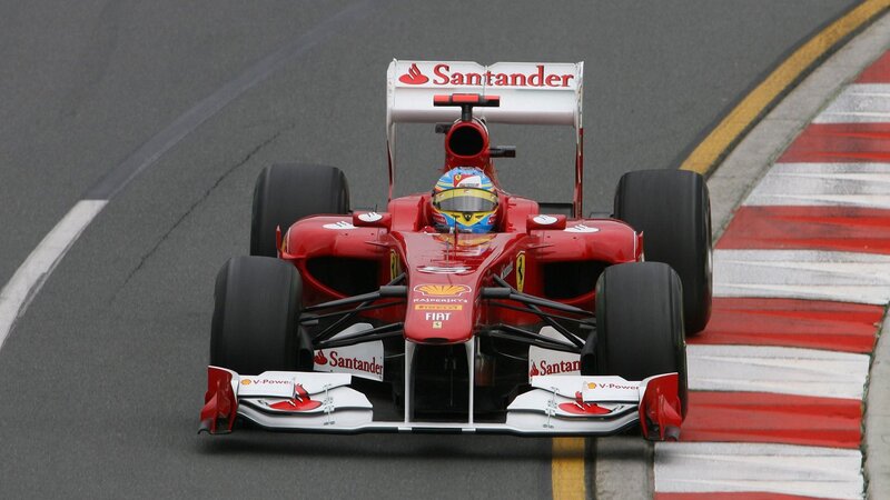Ferrari F1 car on track