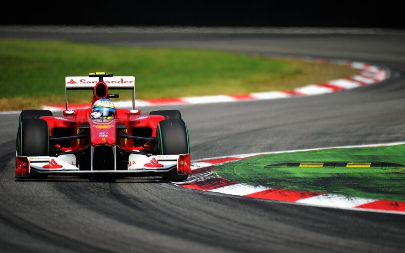 Ferrari F1 car on track