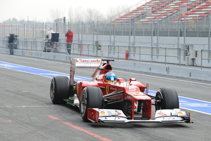 Ferrari F1 car on track