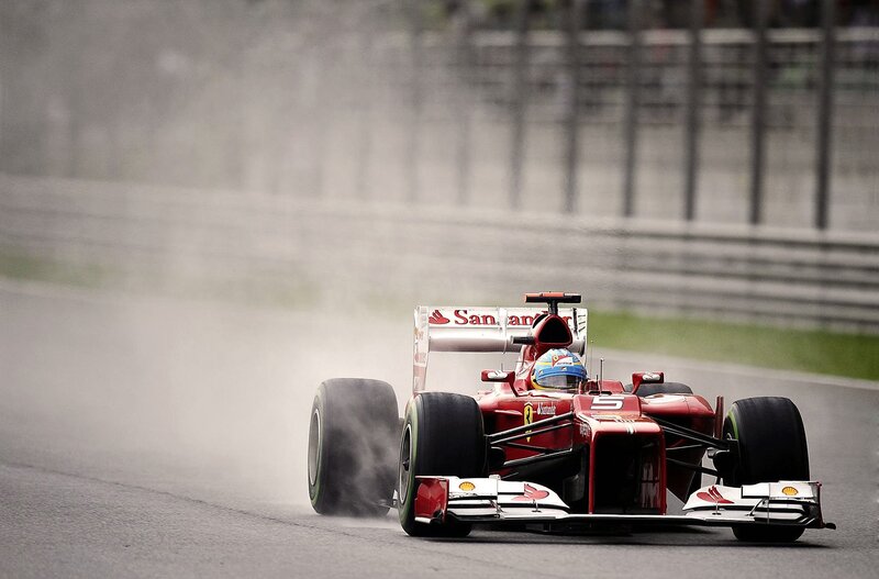 Ferrari F1 car on track