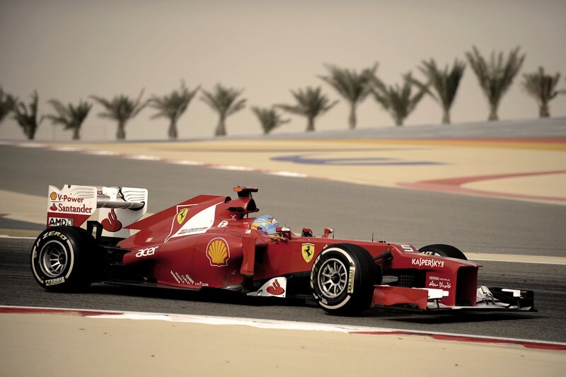 Ferrari F1 car on track