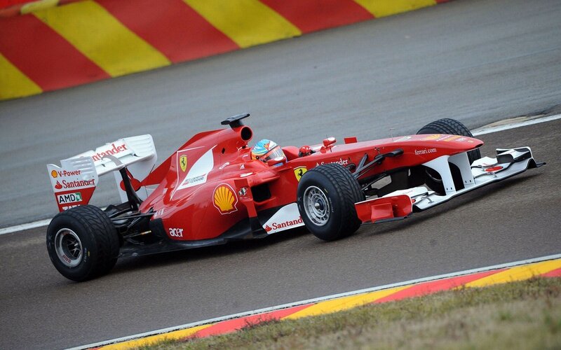 Ferrari F1 car on track