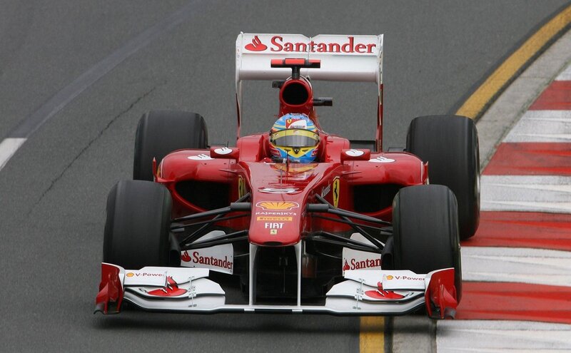 Ferrari F1 car on track