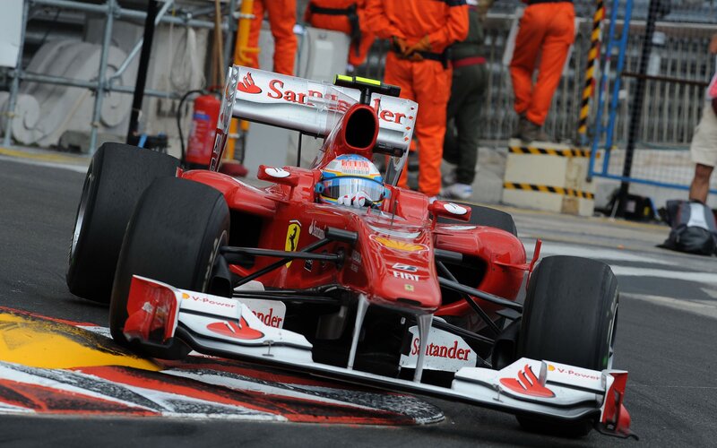 Ferrari F1 car on track