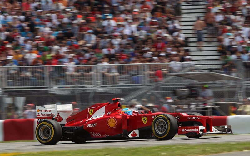 Ferrari F1 car on track