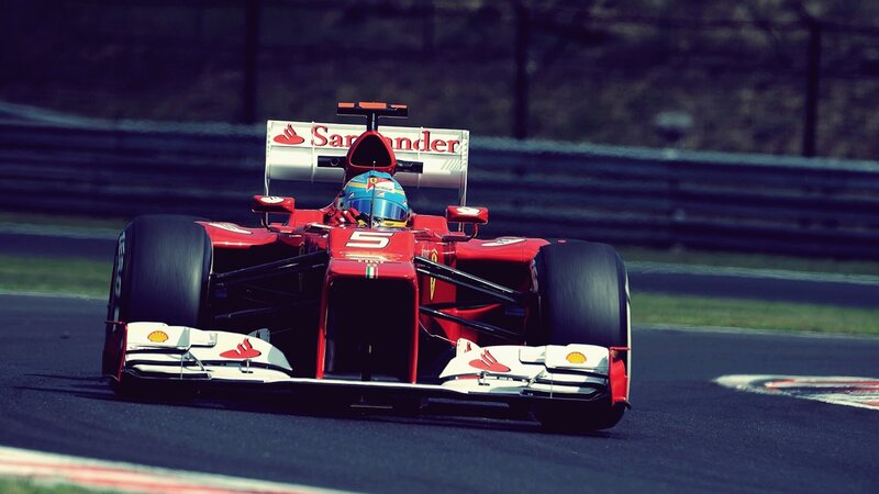 Ferrari F1 car on track