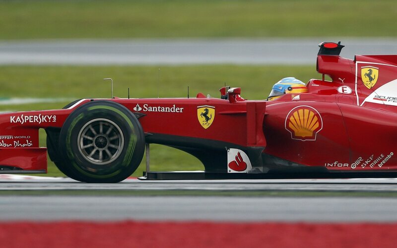 Ferrari F1 car on track