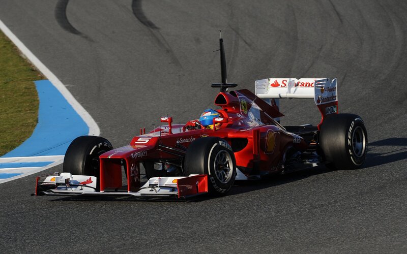 Ferrari F1 car on track